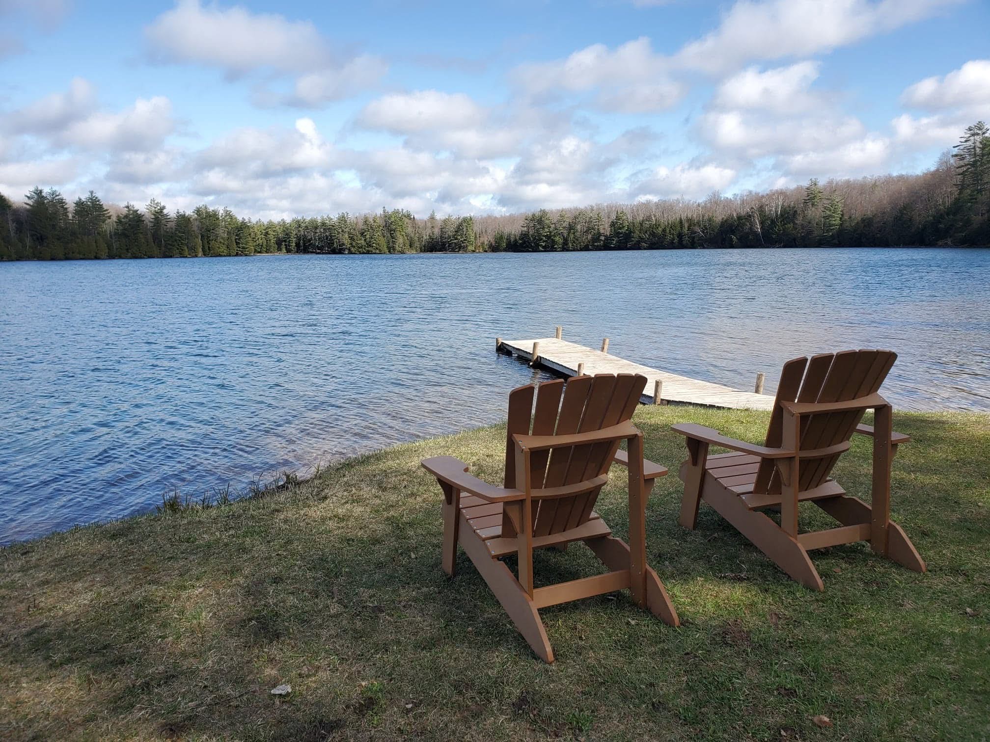 Lakefront view from a cottage