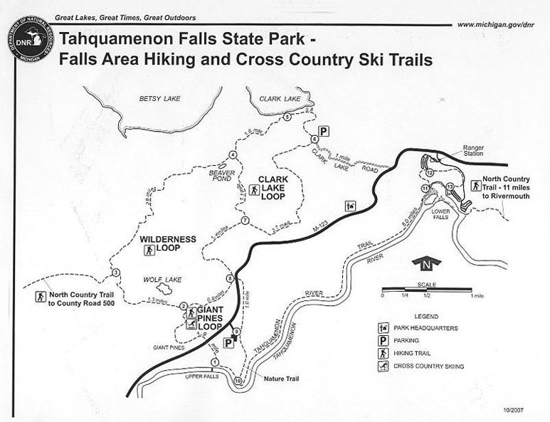 Tahquamenon Falls Trail Map Paradise Pathway Ski Trails, Paradise, Mi